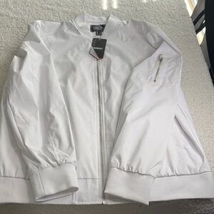 Men's White Tactical Bomber Jacket